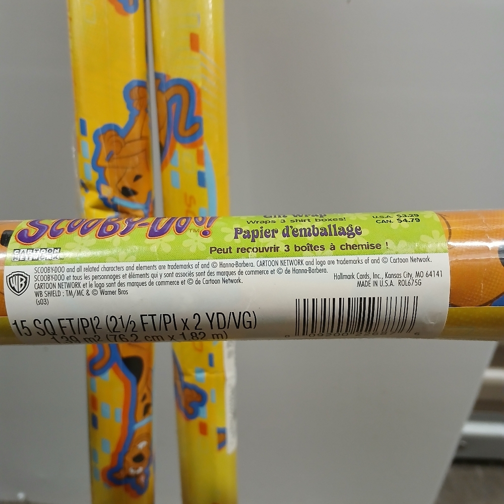 scooby doo ♡ 3 gift wrap rolls y2k vintage wrapping paper christmas holiday - Picture 3 of 10